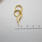 Vintage Gold‑Tone Abstract Double Loop Brooch – 3"