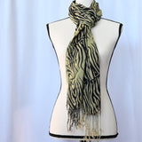 Green Animal Print Scarf/Wrap 28" x 74"