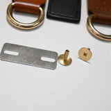 Leather Buckle Tabs with Gold Hardware