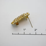 Vintage Gold‑Tone Rhinestone Bar Brooch – 1.5"