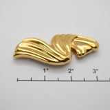 Vintage Gold‑Tone Abstract Sculptural Brooch – 3"