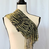 Green Animal Print Scarf/Wrap 28" x 74"