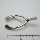 Vintage Gold‑Tone Wishbone Pendant/Brooch – Good Luck Symbol 2.25" x 1" – .3 oz