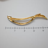 Vintage Mixed‑Metal Abstract Brooch – Gold & Silver Wave Design
