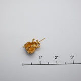 Vintage Gold‑Tone Red Enamel Ladybug Brooch – .75"