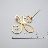 Vintage Gold‑Tone Script “H” Brooch – 1.75"