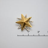 Vintage Gold & Silver Twisting Star Brooch – Dual‑Layer Design – 1.5" – .5 oz
