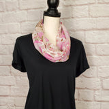 Pink Floral Infinity Scarf