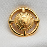 Liz Claiborne Vintage Gold‑Tone Crest Brooch – 1.5"