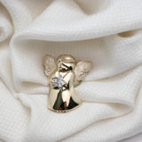 Vintage Gold‑Tone Angel Brooch w/ Star – 1.5"