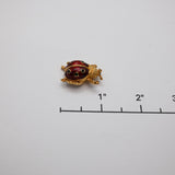 Vintage Gold‑Tone Red Enamel Ladybug Brooch – .75"