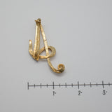 Gold‑Tone Script Initial “A” Brooch – Rhinestone Accent – 2" x 1" – .2 oz