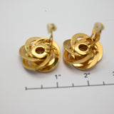 Vintage Gold‑Tone Interlocking Knot Clip‑On Earrings – 1"