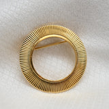 Vintage Gold‑Tone Textured Circle Brooch – 1.25"