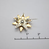 Vintage Gold & Silver Twisting Star Brooch – Dual‑Layer Design – 1.5" – .5 oz