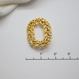 Vintage Gold‑Tone Openwork Oval Brooch – 2"
