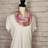 Pink Floral Infinity Scarf