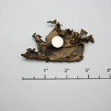 Vintage Noah’s Ark Brooch – Converted Magnet – Bronze‑Tone – 3" x 1.75"