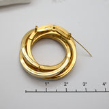 Vintage Gold‑Tone Interlocking Rings Brooch – 2.5"