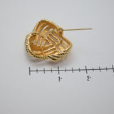 Vintage Gold‑Tone Knot Brooch – Rope & Smooth Interwoven Design – 1.5" – .5 oz