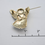 Vintage Gold‑Tone Angel Brooch w/ Star – 1.5"