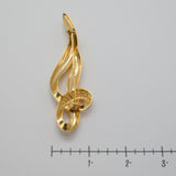 Gold‑Tone Abstract Brooch – Rhinestone Accent – 3.25" x 1.25" – .3 oz –