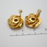 Vintage Gold‑Tone Interlocking Knot Clip‑On Earrings – 1"