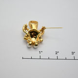 Vintage Gold‑Tone Angel Brooch w/ Rhinestones & Pearls – 1.5"