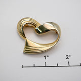 Vintage Gold‑Tone Sculpted Heart Brooch – 1.75"