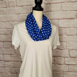 Blue with White Polka Dots Infinity Scarf