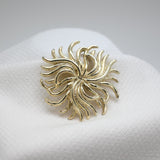 Vintage Light Metal Swirl Brooch – 2"