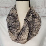Beige "Pen and Ink" Infinity Scarf