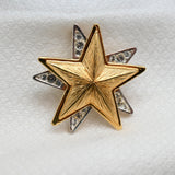 Vintage Gold & Silver Twisting Star Brooch – Dual‑Layer Design – 1.5" – .5 oz