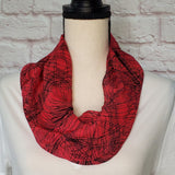 Red/Black "Pen and Ink" Infinity Scarf