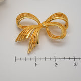 Vintage Gold‑Tone Bow Brooch – Polished Ribbon Design – 2.5" x 2" – .7 oz