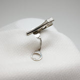 Vintage Gold‑Tone Tie Clip w/ Dangling Handcuff Charm – 2"