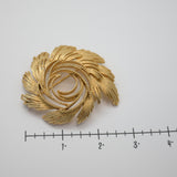 Vintage Gold‑Tone Swirl Brooch – Textured & Smooth Spiral Design – 2.25" – .8 oz