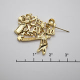 Vintage Gold‑Tone “Mom’s Taxi Service” Brooch – 2" x 2"