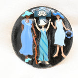 Vintage Enamel Art Brooch Celebrating Women – 2"