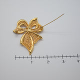 Vintage Gold‑Tone Rhinestone Bow Brooch – 1.75" x 2.25" – .5