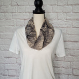 Beige "Pen and Ink" Infinity Scarf