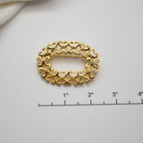 Vintage Gold‑Tone Openwork Oval Brooch – 2"