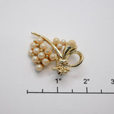 Vintage Gold‑Tone Pearl Cluster Brooch – 1.75"