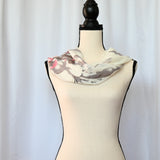 Vibrant floral scarf 27" x 66" with fringe