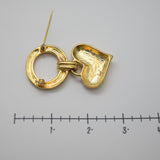 Vintage Gold‑Tone Heart Drop Brooch – Hinged Dangle Design