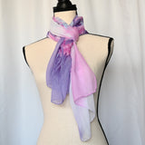 Multi-colored 18" x 56" Asian-themed Polyester Scarf