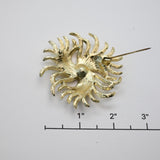 Vintage Light Metal Swirl Brooch – 2"