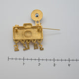 Vintage Gold‑Tone Camera Brooch with “SMILE” Dangle – 1.75" x 2.5" – 1 oz