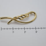 Vintage Gold‑Tone Abstract Brooch – Sculptural Twist Design – 2.75" x 1.25" – .3