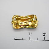Vintage Gold‑Tone Rhinestone Bar Brooch – 1.5"